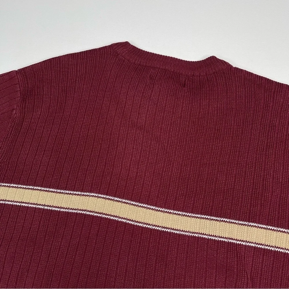 Aeropostale Vintage Sweater Crew Neck Maroon Cable Knit Gorp Outdoor Office